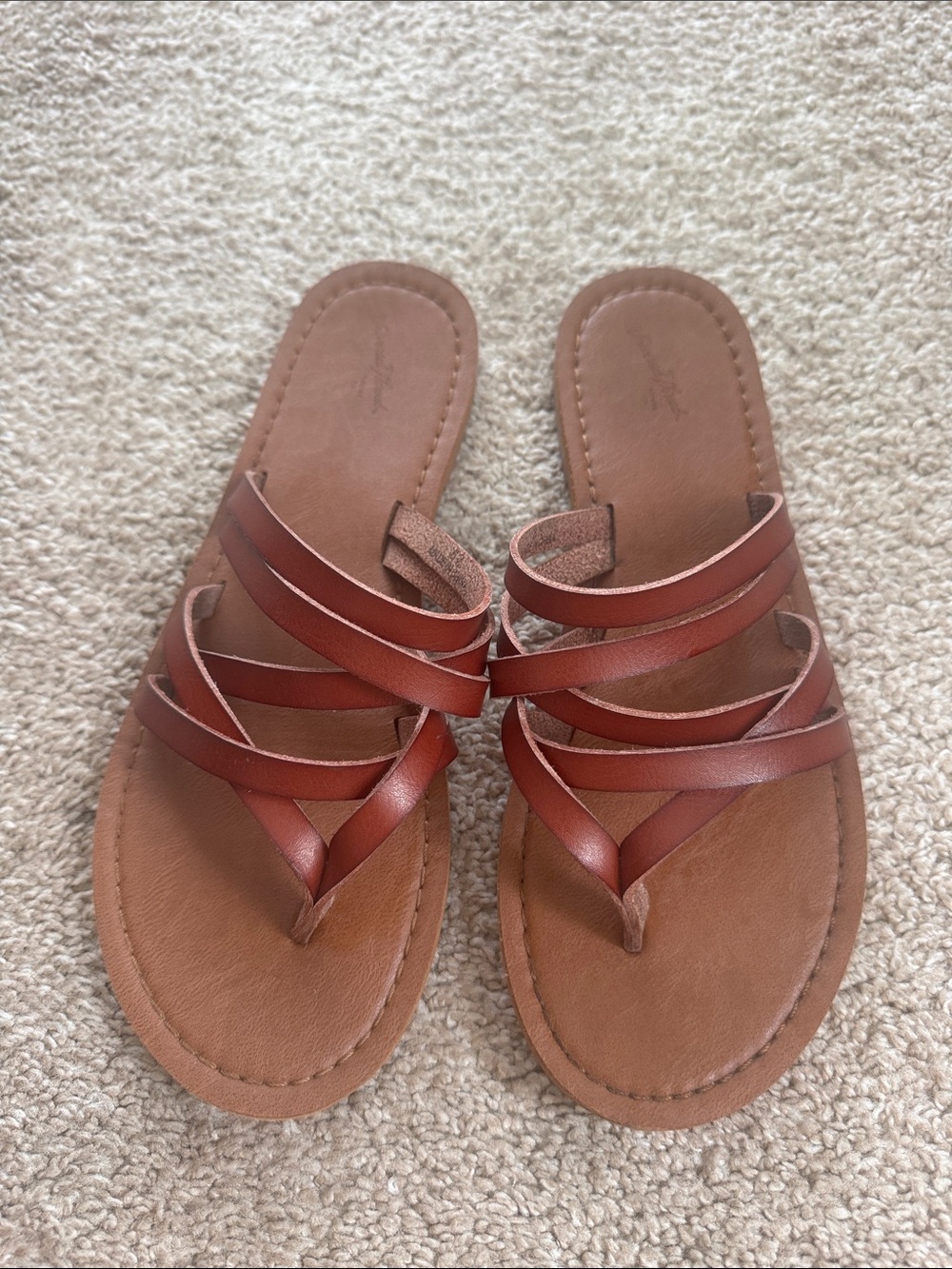 Universal Thread Brown Multi-Strap Slide Sandals